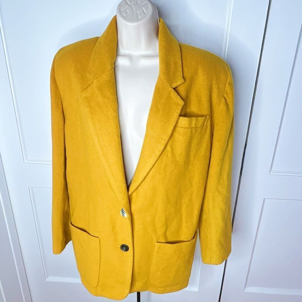 Karen Scott Wool Cardigan Mustard Size Small